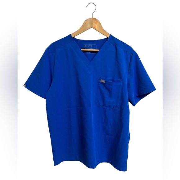 Figs Leon Three-Pocket Scrub Top Royal Blue Size L - Picture 2 of 9